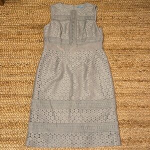 ANTONIO MELANI Gray Sleeveless Sheath Midi Dress Wedding Church Cocktail Size 10